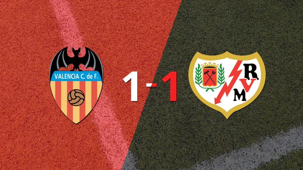 Valencia y Rayo Vallecano empataron 1 a 1