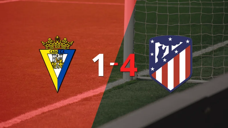 Atlético de Madrid venció con contundencia a Cádiz