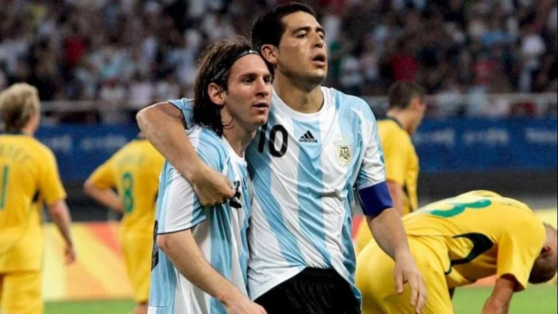 Lionel Messi Juan Román Riquelme Selección Argentina