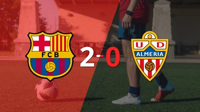 Sólido triunfo de Barcelona por 2-0 frente a Almería Sólido triunfo de Barcelona por 2-0 frente a Almería