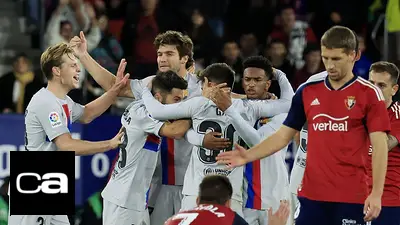 El Barcelona remonta y gana en Osasuna pese a la expulsión de Lewandowski El Barcelona remonta y gana en Osasuna pese a la expulsión de Lewandowski