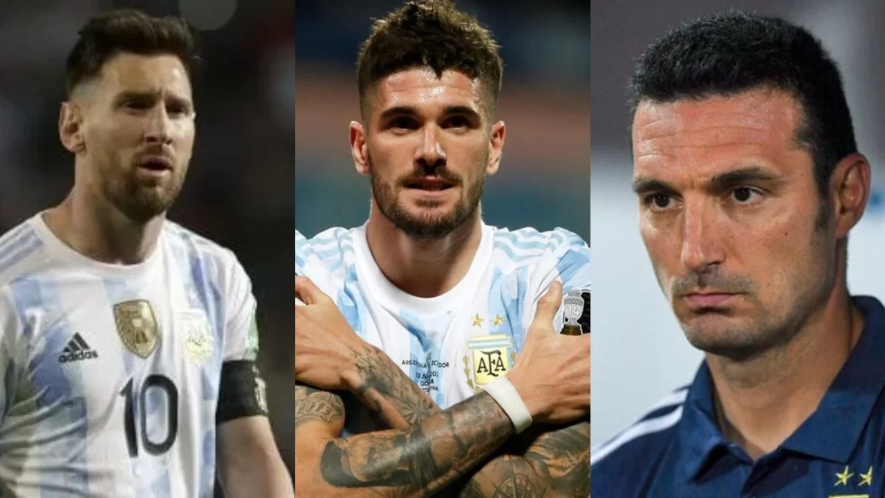 Lionel Messi, Rodrigo de Paul y Lionel Scaloni