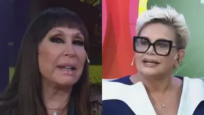 Lo que no se vio de la nota de Moria Casán y Carmen Barbieri. Lo que no se vio de la nota de Moria Casán y Carmen Barbieri.