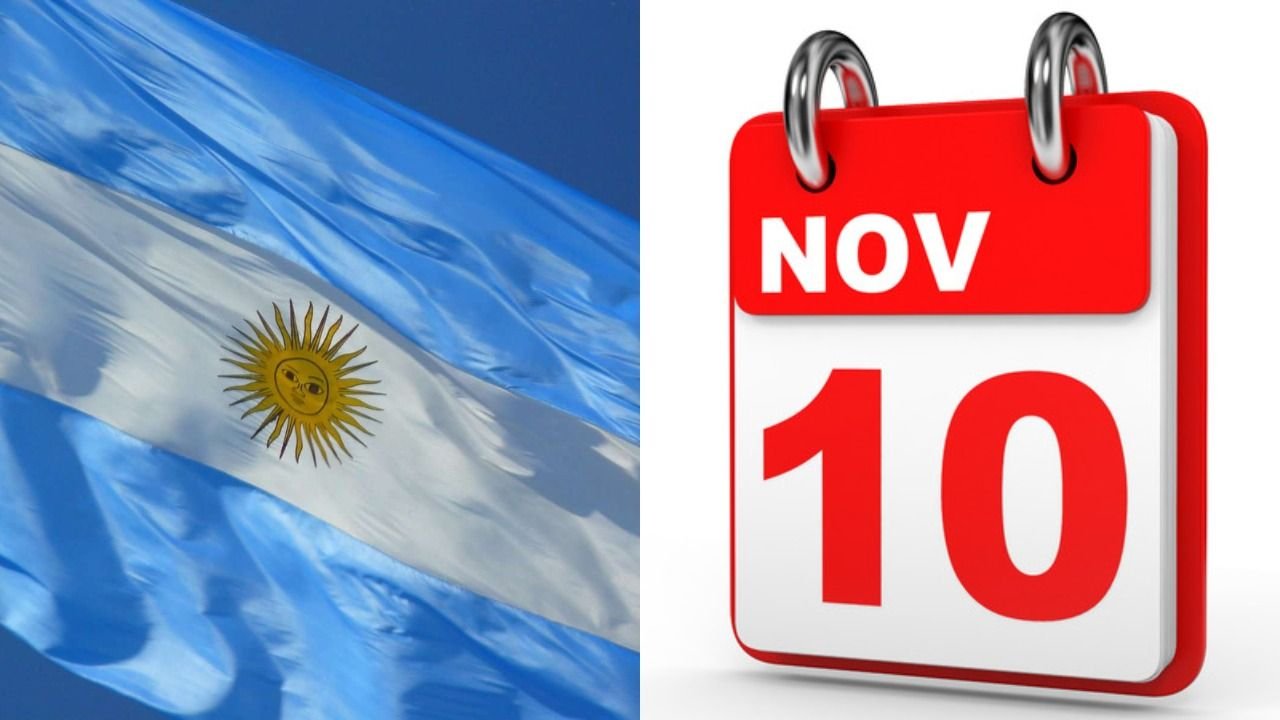 Bandera de Argentina y calendario