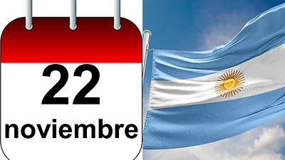 Un calendario y la bandera de Argentina Un calendario y la bandera de Argentina