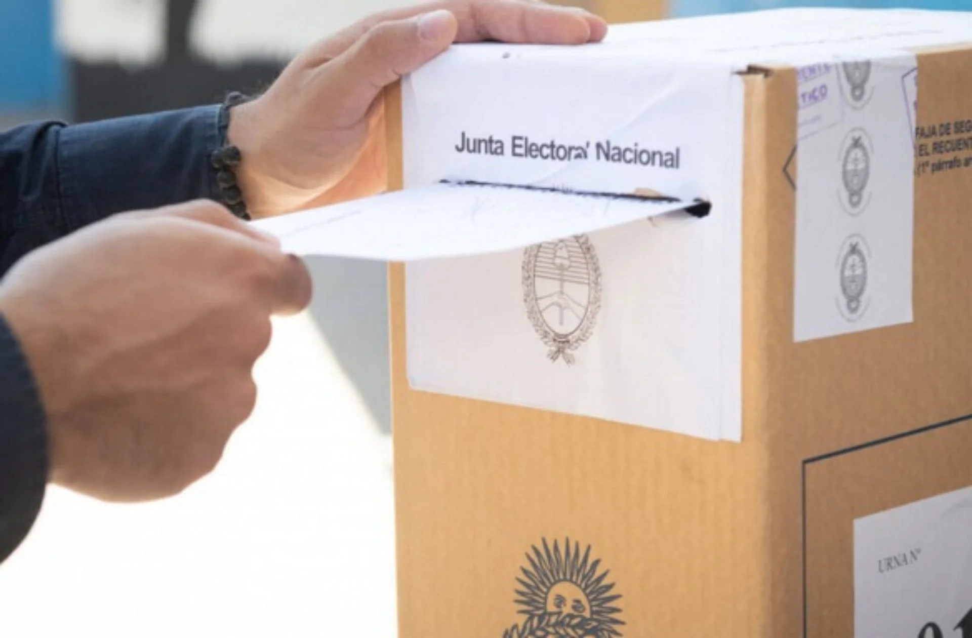Una persona que vota en las elecciones.