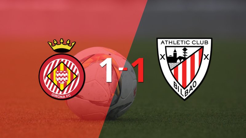 Reparto de puntos en el empate a uno entre Girona y Athletic Bilbao