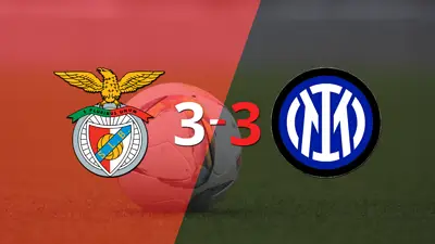 Ni el hat-trick de João Mário pudo evitar el empate de Benfica con Inter Ni el hat-trick de João Mário pudo evitar el empate de Benfica con Inter