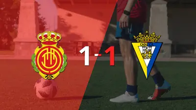 Mallorca y Cádiz se reparten los puntos y empatan 1-1 Mallorca y Cádiz se reparten los puntos y empatan 1-1