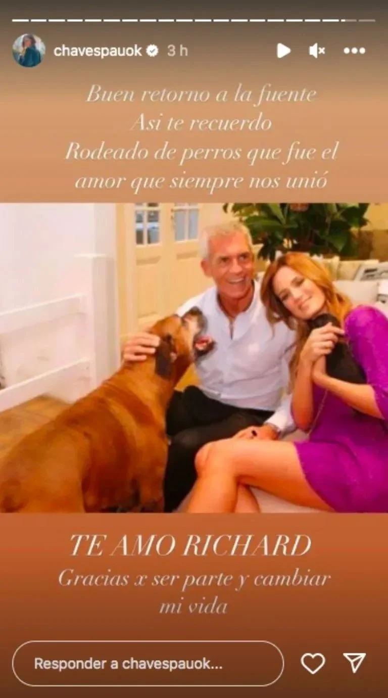 Paula Cháves triste por la muerte de Ricardo Piñeiro
