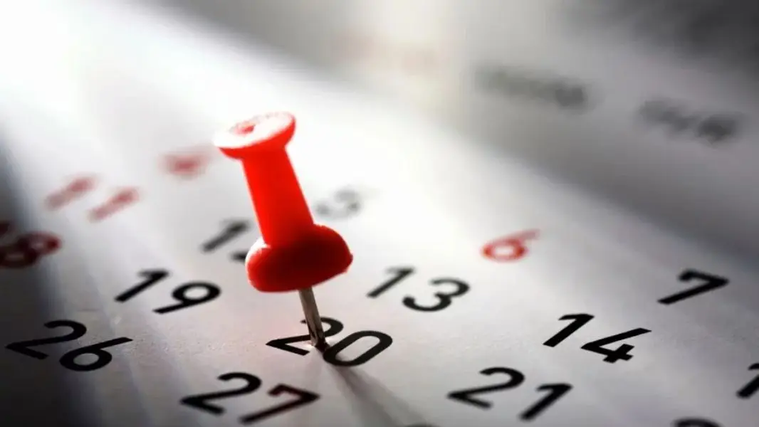 Calendario de feriados.