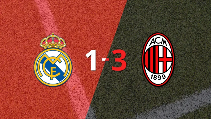 Dura derrota para Real Madrid sucumbe ante la contundencia de Milan y cae por 3 a 1