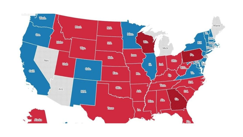 El mapa de resultados de las elecciones de Estados Unidos 2024: cómo votó cada Estado