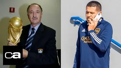 Luiz Felipe Scolari, Juan Román Riquelme, Boca, Brasil Luiz Felipe Scolari, Juan Román Riquelme, Boca, Brasil