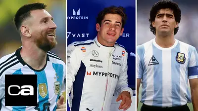 Lionel Messi, Franco Colapinto y Diego Maradona. Lionel Messi, Franco Colapinto y Diego Maradona.