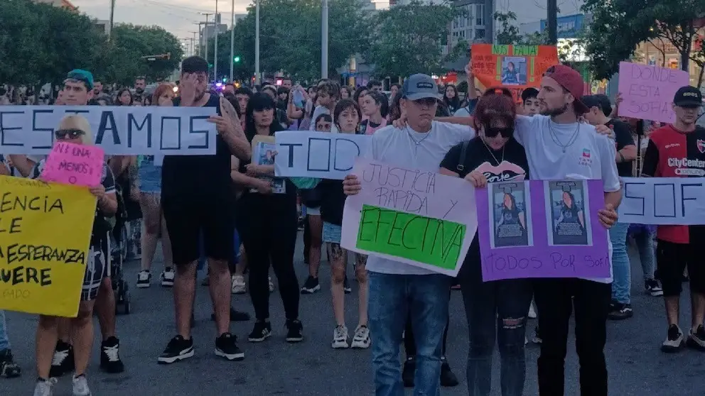 Marcha para exigir la aparición de SofÃa Delgado en Santa Fe.
