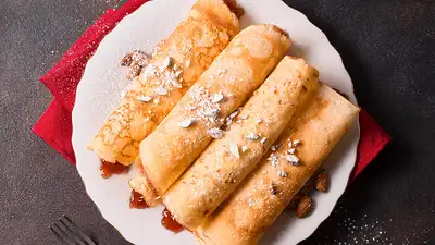 Panqueques con dulce de leche Panqueques con dulce de leche