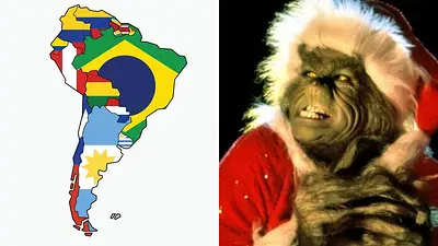 Mapa de Sudamérica y El Grinch Mapa de Sudamérica y El Grinch