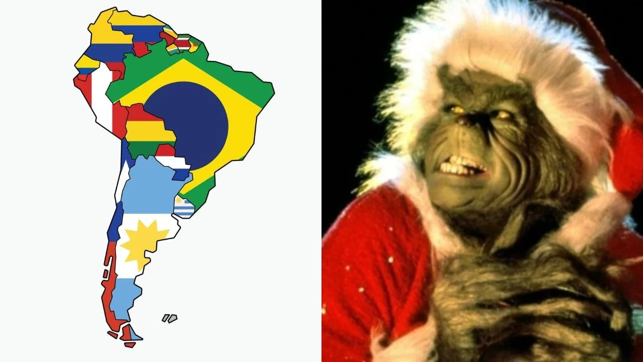Mapa de Sudamérica y El Grinch