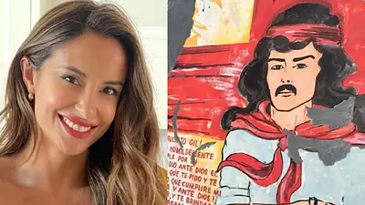 Lourdes Sánchez y una imagen del Gauchito Gil Lourdes Sánchez y una imagen del Gauchito Gil