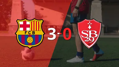 Con doblete de Robert Lewandowski, Barcelona liquidó 3-0 a Stade Brestois Con doblete de Robert Lewandowski, Barcelona liquidó 3-0 a Stade Brestois