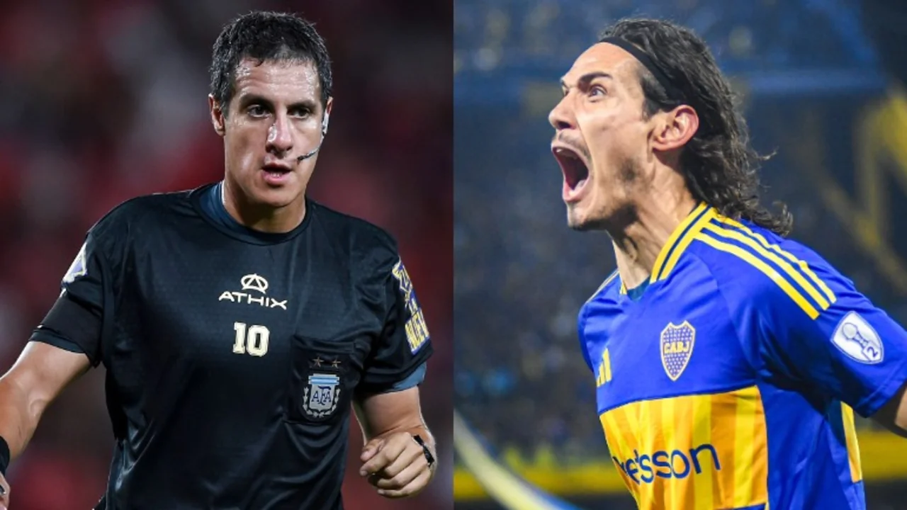 El árbitro que dirige Boca vs Vélez y le pidió la camiseta a Cavani rompió el silencio: "Siempre pasó"