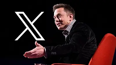 Elon Musk y logo de X. Elon Musk y logo de X.