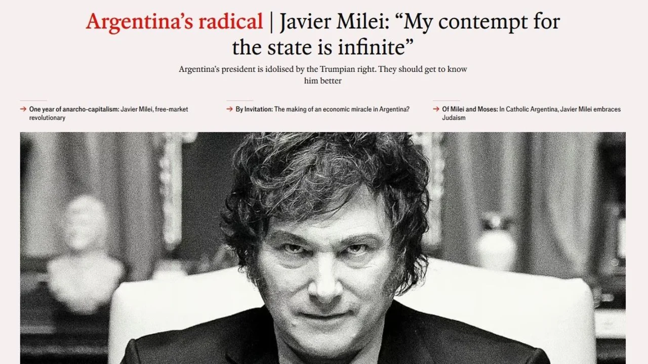 Milei, tapa de The Economist: "Mi desprecio por el Estado es infinito"