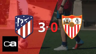 Atlético de Madrid golea 3-0 a Sevilla Atlético de Madrid golea 3-0 a Sevilla