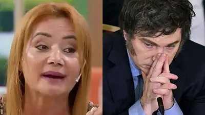 A la izquierda, Nancy Pazos; a la derecha, Javier Milei. A la izquierda, Nancy Pazos; a la derecha, Javier Milei.