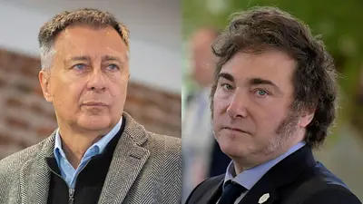A la izquierda, Rolando Graña; a la derecha, Javier Milei. A la izquierda, Rolando Graña; a la derecha, Javier Milei.