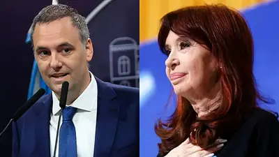A la izquierda, Manuel Adorni; a la derecha, Cristina Kirchner. A la izquierda, Manuel Adorni; a la derecha, Cristina Kirchner.