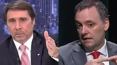 A la izquierda, Eduardo Feinmann; a la derecha, Manuel Adorni. A la izquierda, Eduardo Feinmann; a la derecha, Manuel Adorni.