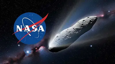 Logo de la NASA y un cometa Logo de la NASA y un cometa