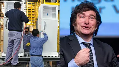 Fábrica de electrodomésticos y Javier Milei Fábrica de electrodomésticos y Javier Milei