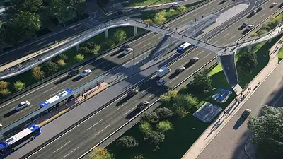 Render de la autopista Dellepiane Render de la autopista Dellepiane
