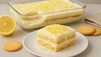 Receta de postre de vainillas y limón. Receta de postre de vainillas y limón.