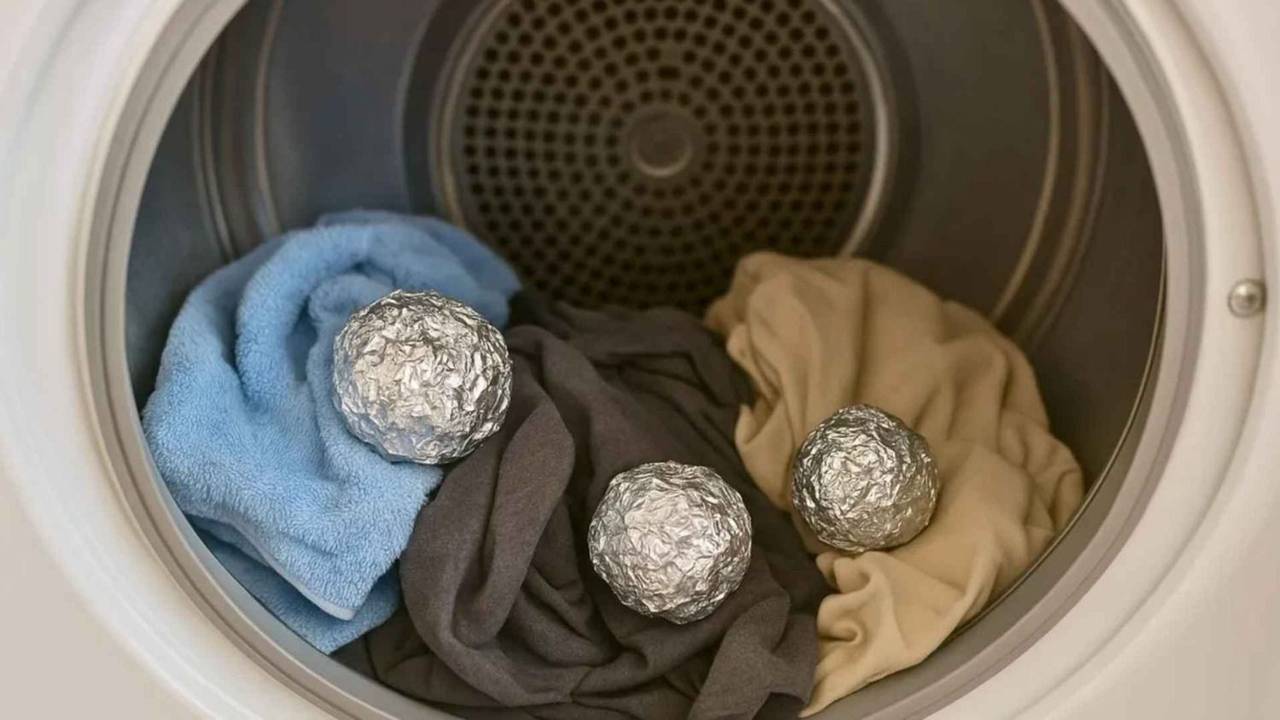 Pelotitas de papel aluminio en el microondas.