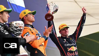 Lando Norris y Max Verstappen en el podio del GP de Brasil Lando Norris y Max Verstappen en el podio del GP de Brasil