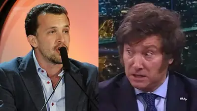 A la izquierda, Alejandro Bercovich; a la derecha, Javier Milei. A la izquierda, Alejandro Bercovich; a la derecha, Javier Milei.