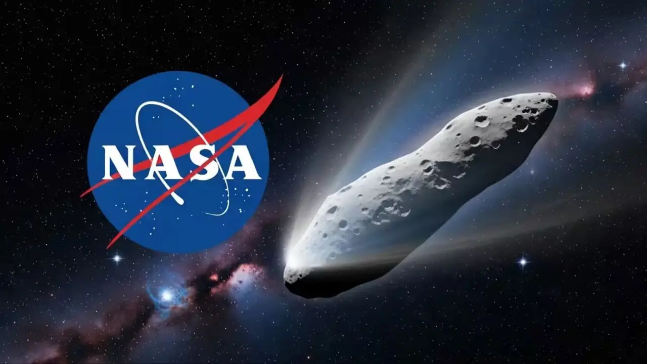 Logo de la NASA y cometa