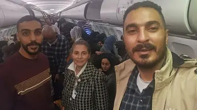 Palestinos en un avión Palestinos en un avión