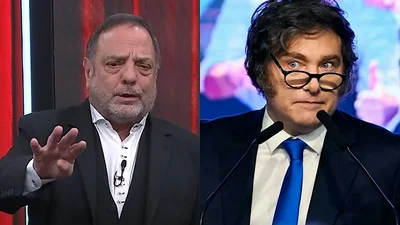 A la izquierda, Baby Etchecopar; a la derecha, Javier Milei. A la izquierda, Baby Etchecopar; a la derecha, Javier Milei.