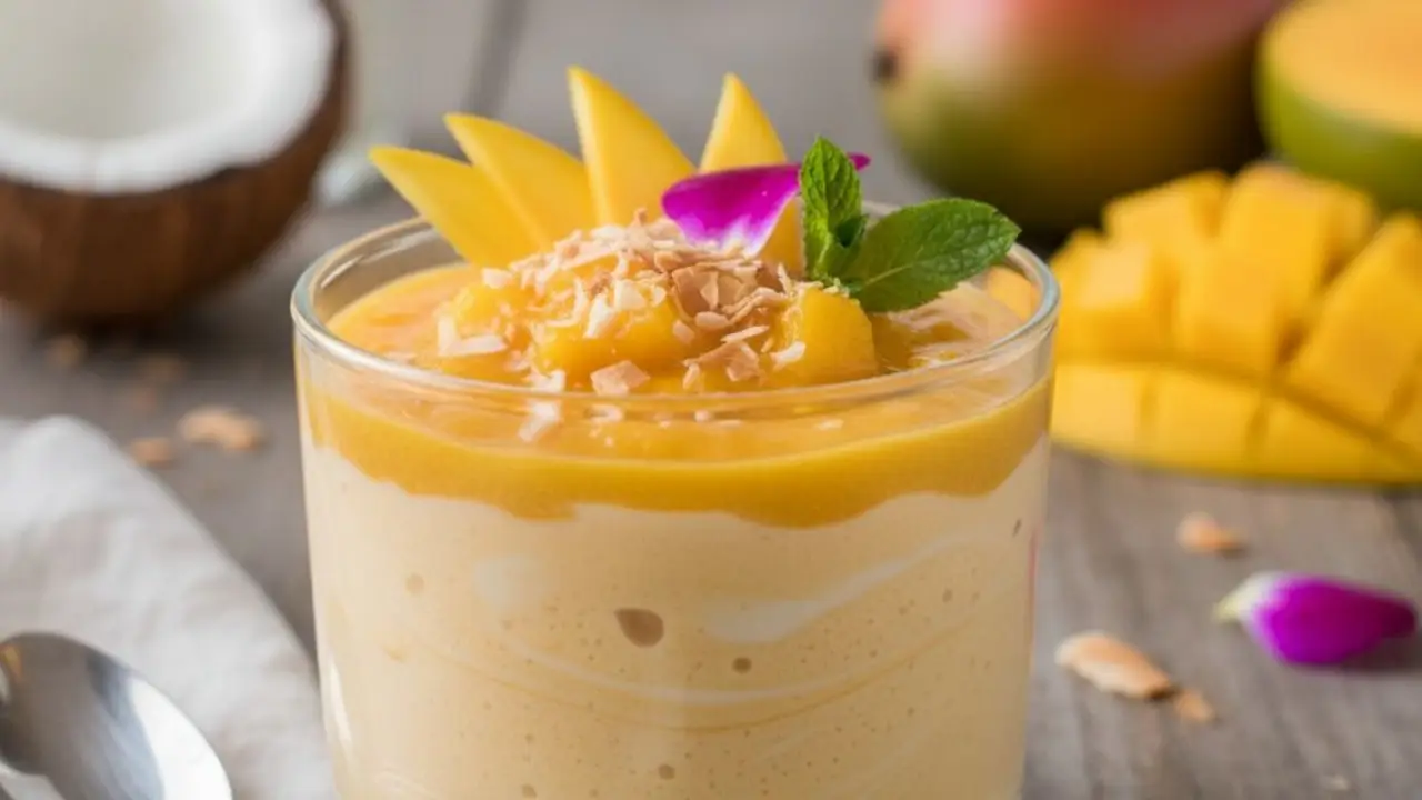 Cómo es la receta de la mousse de mango con leche de coco. 