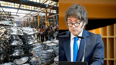 Fábrica de Essen y Javier Milei Fábrica de Essen y Javier Milei