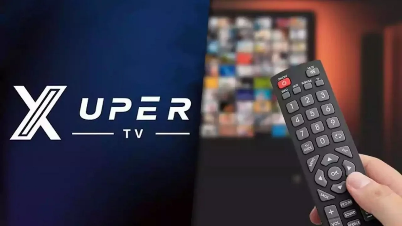 xuper tv, control remoto y televisor