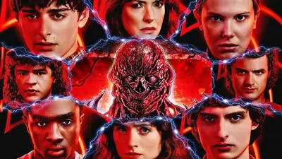 Personajes de Stranger Things con Vecna al centro Personajes de Stranger Things con Vecna al centro