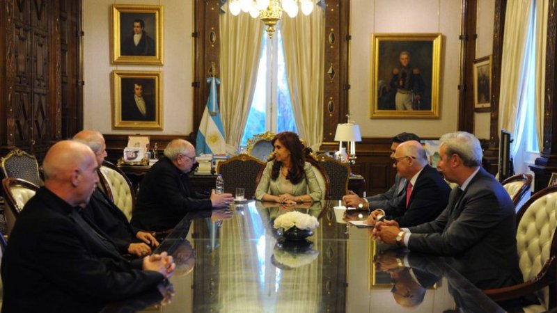 Cristina recibió a la Conferencia Episcopal en la Rosada