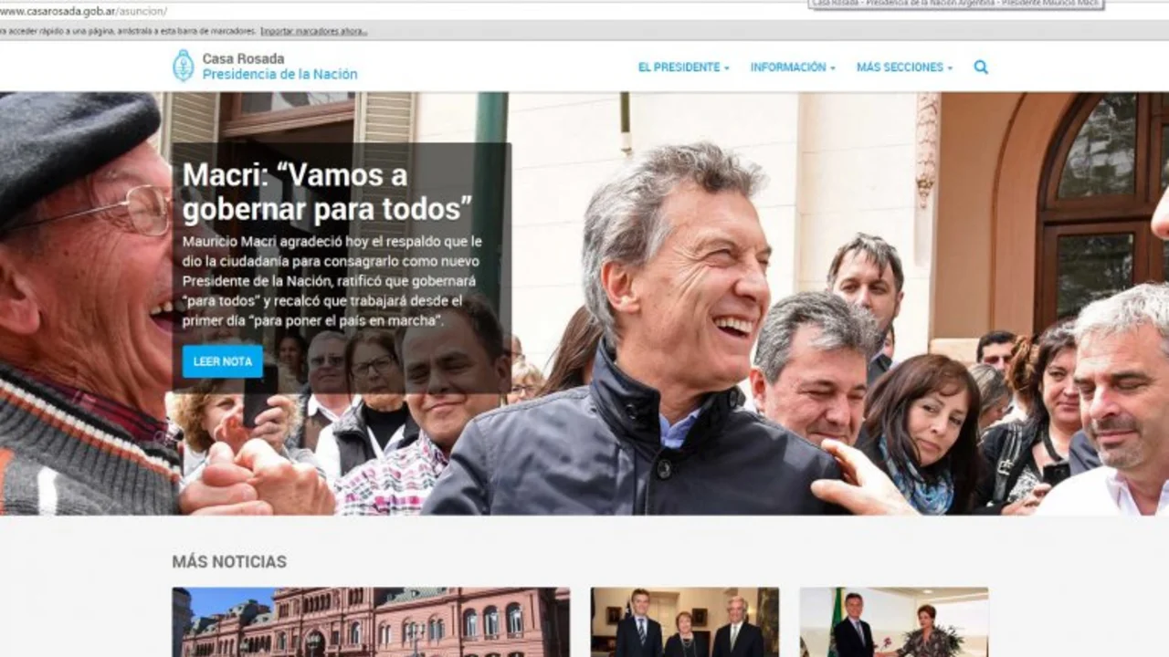 Transición: Macri cambió su biografía en Twitter, y el sitio de Casa Rosada, su estética