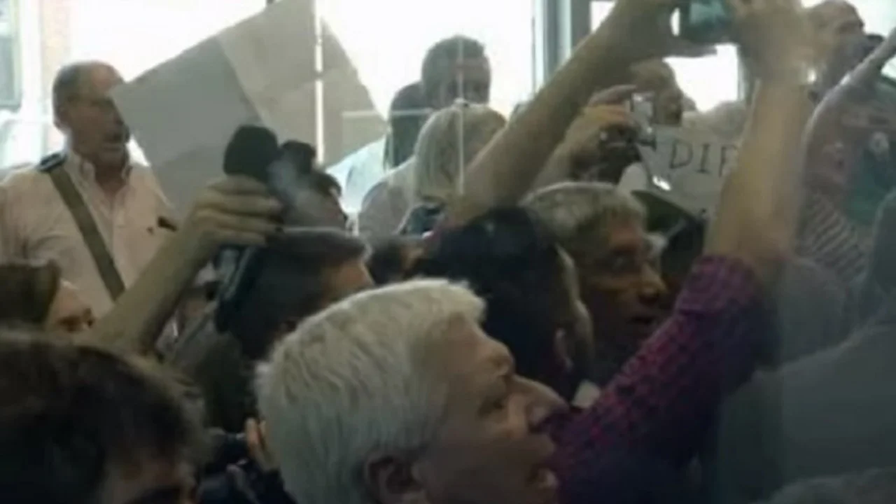 Una jubilada indignada usó una frase de Navarro en el móvil de TN dentro del Congreso